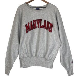 VTG Champion Reverse Weave Maryland Crewneck Sweatshirt Pullover Mens XL EUC